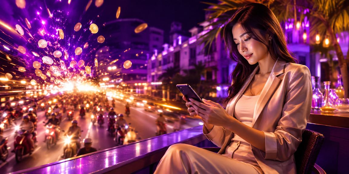 Người chơi tại Hà Nội theo dõi tiến độ vòng cược tiền thưởng trên điện thoại vào buổi tối